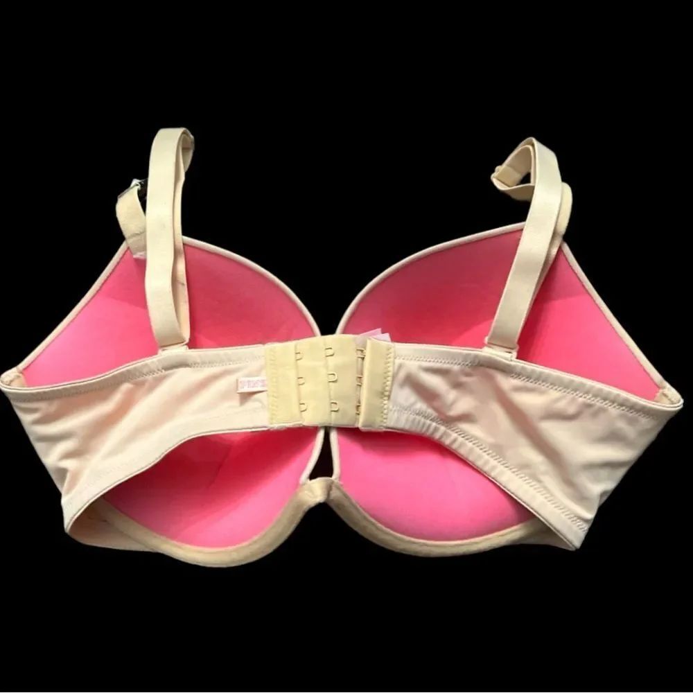 Victorias Secret Pink Wear Everywhere Super Push Up Bombshell padded bra Beige - Picture 3 of 5